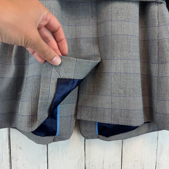 J.Crew Grey Glen Plaid Single-Breasted Harriet Belted Blazer Jacket AC384 Size 8 - Picture 9 of 16